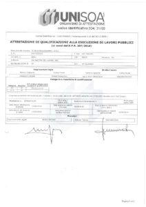 Certificato Soa Microtunnelling OS35